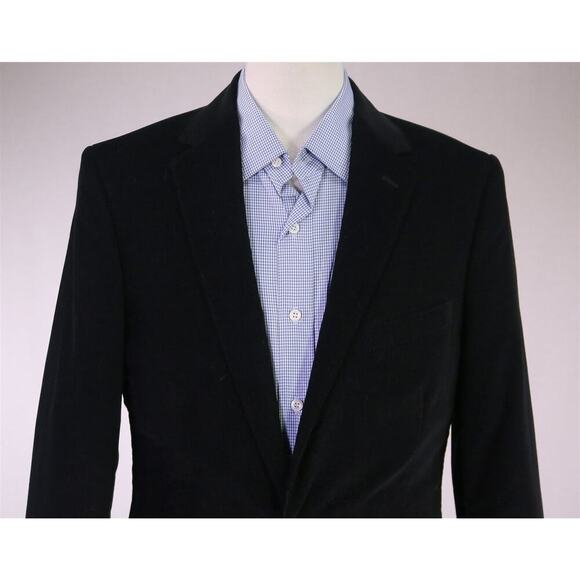 J. Crew Legacy Black Corduroy Velvet 2-Btn Blazer Jacket Men's 40L - Picture 3 of 10